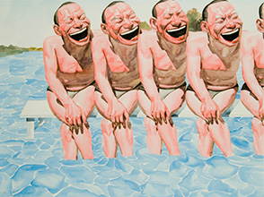 Yue Minjun “Untitled (Smile-ism No. 7)”, 2006.  Courtesy of Arario Gallery.
